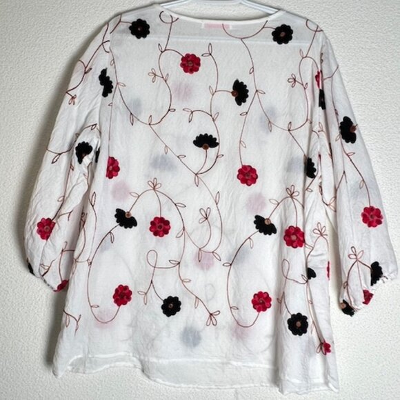 Parami Design Embroidered Peasant Womens Top Plus Size 2X - Picture 4 of 7